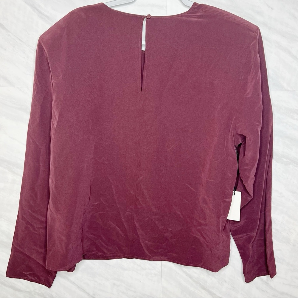 Babaton Silk Blend L/S Shoulder Pad Blouse XL - Picture 3 of 7